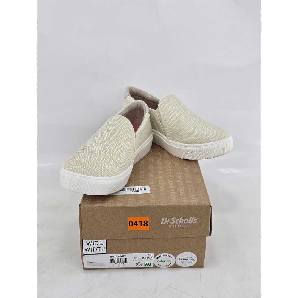 Dr.โ Scholl's Nova Slip On Sneakers Womens 7.5W White Snake Pattern - Excellent